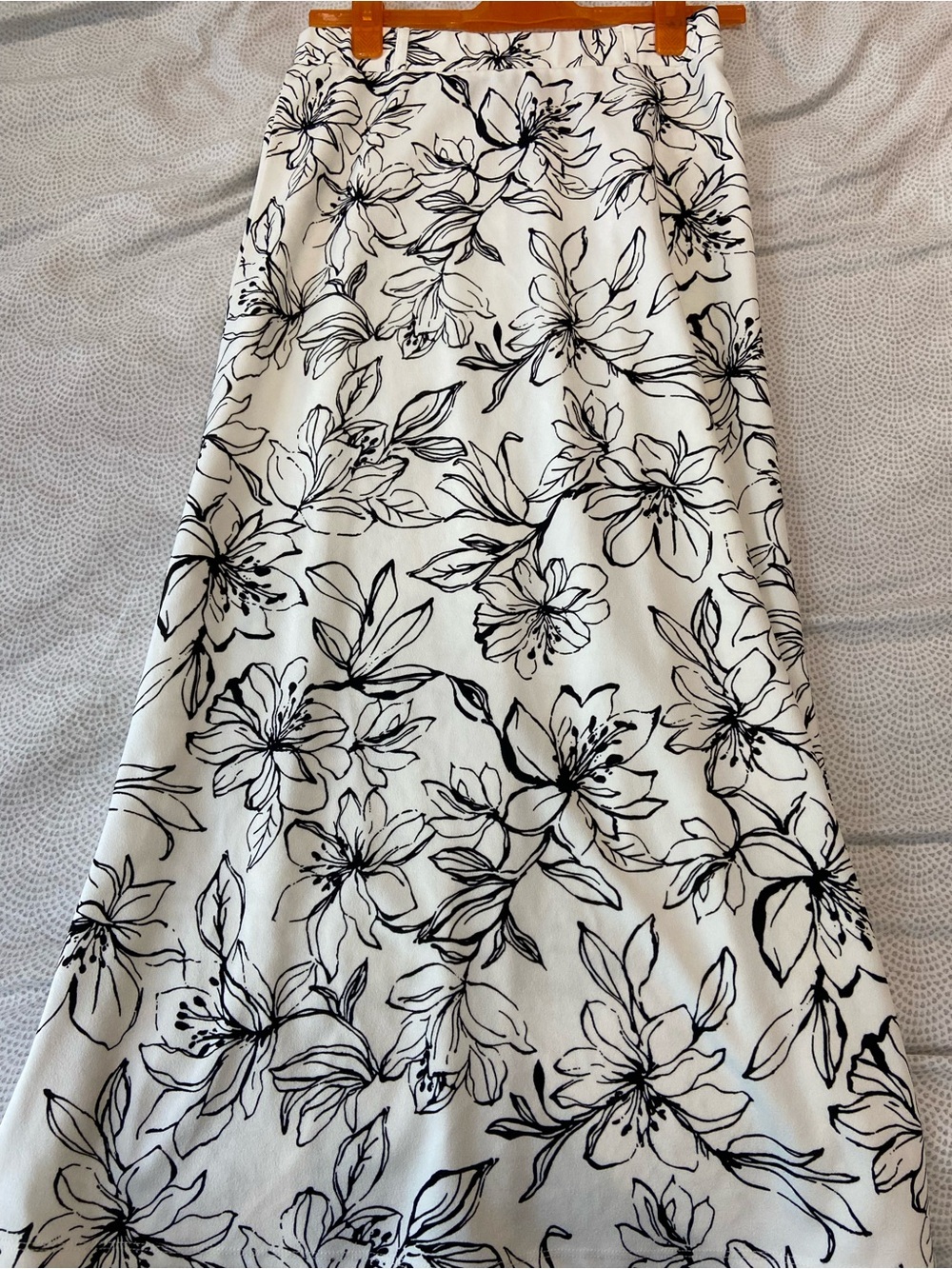 Macy's Black & White Floral Maxi Skirt